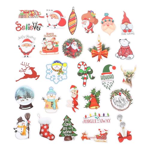 MUSISALY 100pcs Weihnachten Aufkleber Set Schneemann Santa Sammelalbum Aufkleber Dekorative Aufkleber Für Notebook von MUSISALY