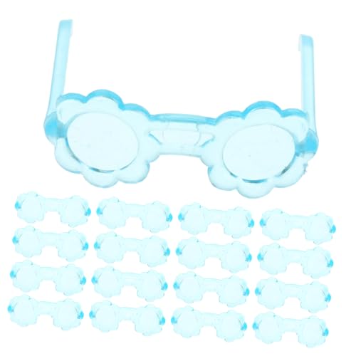 MUSISALY 100st Spielzeuge Kleine Sonnenbrille Aus Kunststoff Mini-brillenmodelle Dekor-Brillen-Requisiten Stylische Puppensonnenbrille Lustige Brillendekore Puppenbrillen Plastik Sky-Blue von MUSISALY