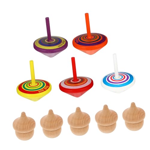 MUSISALY 10St Kreisel Tops für kindergeburtstags mitgebsel Klassisches Safe Toy Kinderspiele Aktivitätswürfel Kleinkinderspielzeug aus Holz Holzplatten hölzern von MUSISALY