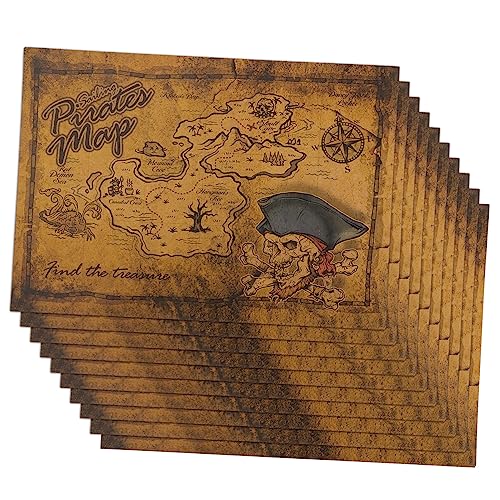 MUSISALY 10St Schatzkarte spaß the adventures spielwaren draußen verkleidung ziernieten Piratenbeute Piratenmünze Karte des Schatzspiels Karte zur Schatzsuche Spielkarte Schatzsuche Papier von MUSISALY