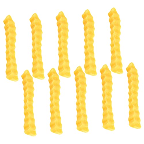 MUSISALY 10St gefälschte Pommes Frites Simulation Pommes-Frites-Modell Essen künstliche Pommes Frites mockin ziernieten gilbe realistisches Essen Rollenspiel für Kleinkinder PVC Yellow von MUSISALY