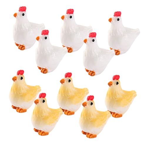 MUSISALY 10 Kleine Hühnerfiguren Aus Kunstharz Gartendekoration in Hühnerform Miniatur-hühnerornamente Für Draußen MUSISALY 10 Kleine Hühnerfiguren Aus Kunstharz Gartendekoration in Hühnerform Miniatur-hühnerornamente Für Draußen von MUSISALY