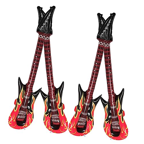 MUSISALY 12 STK Aufblasbare Gitarre Aufblasbare Trommel -gitarrenspielzeug Gefälschte Gitarre Party Aufblasbares Spielzeug Gitarrenspielzeug in Die Luft Jagen Gitarre Sprengen PVC von MUSISALY