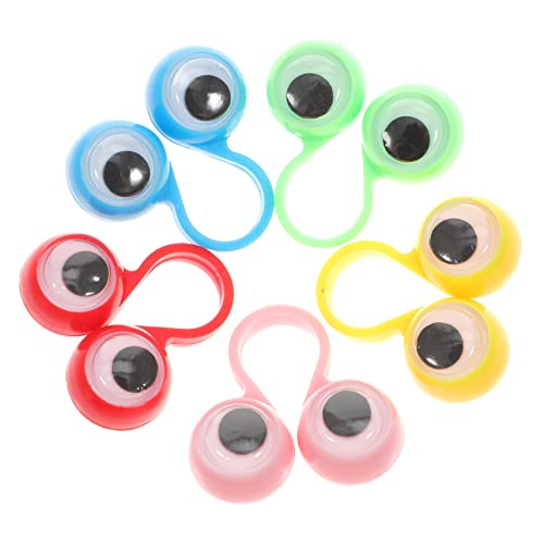 MUSISALY 12 Stück Pädagogisches Fingerspielzeug Mit Großen Augen Lustige Fingerringpuppen Kinder Ideal Oder Partygeschenk von MUSISALY