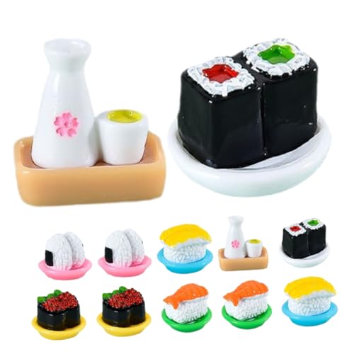 MUSISALY 12 Stück Simuliertes Japanisches Sushi Mini Sushi Desktop Dekoration Sushi Modell Mini Puppenhaus Mini Sushi Desktop Aufbewahrung Miniatur von MUSISALY