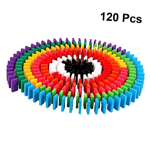 MUSISALY 120 Stücke Domino-bausteine ​​Spielzeug Adult Pädagogisches Holzspielzeug 12 Farben Domino-bausteine ​​kreative Bausteine ​​Spielzeug Lustige Domino-bausteine ​​Spielzeug Für von MUSISALY