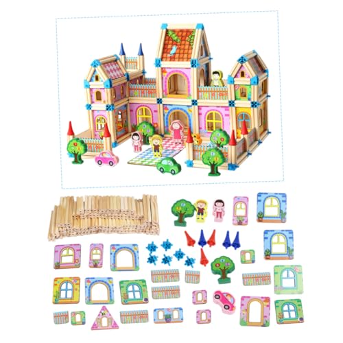 MUSISALY 128St Kinder Puzzle Spielzeug Herstellung von Miniaturmöbeln selbstgemachte Puppenmöbel Dekoration Schlafzimmer Safe Toy hölzernes DIY-Hausmodell holzspielzeug selber Machen von MUSISALY