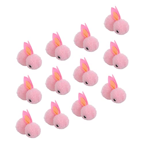 MUSISALY 12St Plüschhase Miniatur Weihnachtshasen-Anhänger chinesisches Sternzeichen plüsch ausgestopft Cuddly Bunny Weihnachts Figuren Christbaumschmuck Weihnachtsplüschkaninchenpuppe Rosa von MUSISALY