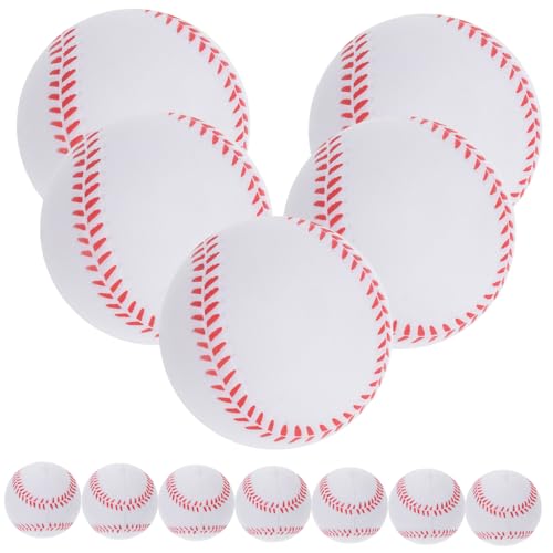 MUSISALY 12St Schwamm-Baseball Stringy Balls flummiset Indoor-Baseballtraining Baseball üben Sicherer Baseball Spielzeug Baseballs zum Pitchen Trainingsball für Kinder Softball üben Pu Weiß von MUSISALY