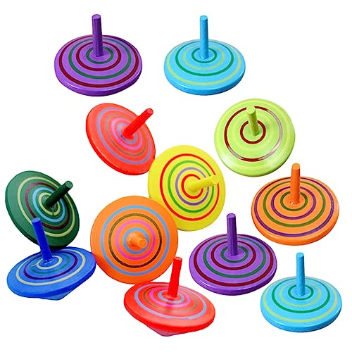 MUSISALY 12st Hölzerner Kreisel Spielzeug Für Kleinkinder Im Vorschulalter Gyro-Spielzeug Partygeschenke Im Vorschulalter Kleine Trommel Für Kinder Babyspielzeug Mit Saugnapf Gyroskop Holz von MUSISALY