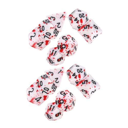 MUSISALY 14 Stück Teiliges Acryl Würfel Rot-Spritz Design Tragbare Table Dice für Halloween Party Cosplay Rollenspiele Brettspiel Zubehör MUSISALY 14 Stück Teiliges Acryl Würfel Rot-Spritz Design Tragbare Table Dice für Halloween Party Cosplay Rollenspiele Brettspiel Zubehör von MUSISALY