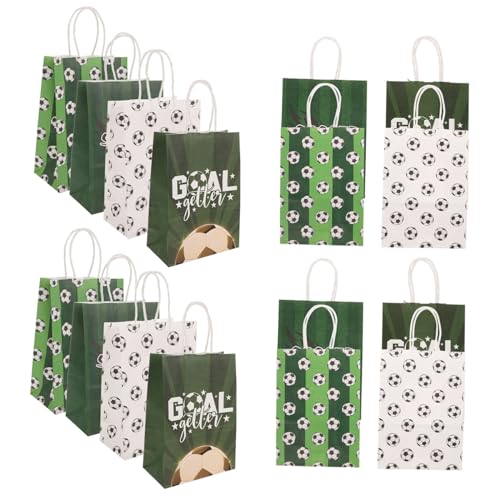 MUSISALY 16St Geschenktüte mit Fußballmotiv Süßigkeitenbehälter Papiertüten Fußball Geschenktüte Sportparty Geschenktasche spielzeug Geschenktüten mittlerer Größe Geschenkverpackungsbeutel von MUSISALY