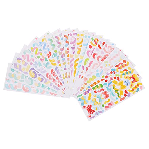 MUSISALY 18 Blätter Regenbogen-Aufkleber Gepäckaufkleber für Koffer Aufkleber für Wasserbecher Scrapbooking Sticker Scrapbook Stickers farbige Aufkleber Sammelalbum Handbuchdekorationen von MUSISALY