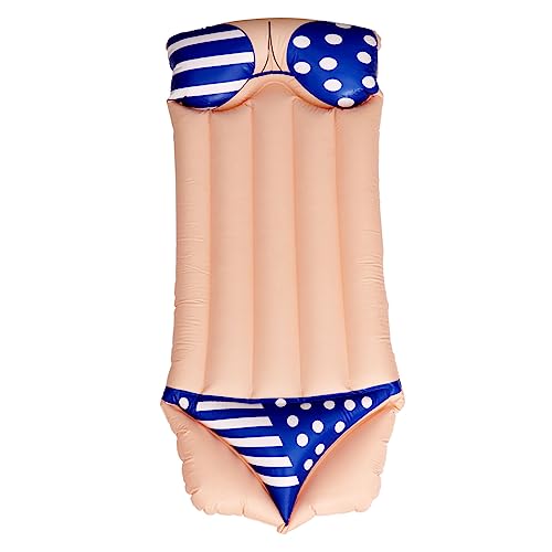 MUSISALY 1Stk Bikini-Float Pool-Hängemattenschwimmer aufblasbare Flöße Sommerbikinis Floß strandliege aufblasbar aufblasbarer poolsitz Schwimmmatte im Bikini-Stil Schwimmkissen PVC Blue von MUSISALY