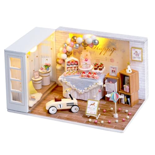 MUSISALY 1Stk DIY Kits bastelmaterial für Kinder ausgefallene Weihnachten DIY Holzhaus handgemachtes Minihaus Miniaturhausmodell Spielzeug Mini-Wohnung Miniatur DIY hölzern von MUSISALY