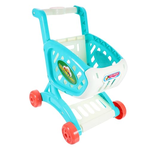 MUSISALY 1Stk Einkaufs Wagen für Kinder Einkaufswagen Mini-Shopping Einkaufskorb Mini-Sachen Mini-Dinge Kinder puppenwagen Buggy kinderpuppenwagen Puppenregal Simulationswagen Plastik Blue von MUSISALY