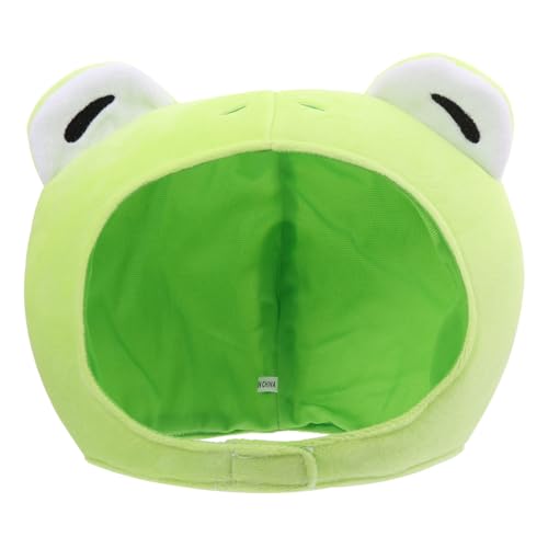 MUSISALY 1Stk Frosch Kapuzenmütze lustiger hut handsense Tierische Kreatur Hut Frosch Kostümzubehör Tierhut Fuzzy Stirnbänder Kopfbedeckung Requisiten Kopfbedeckung Spielzeug Stoff Green von MUSISALY