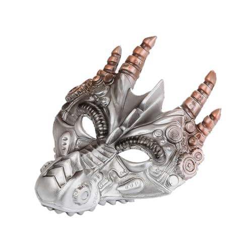 MUSISALY 1Stk Kostüm Drachenmaske halloween costume halloween kleidung horror mask tiermasken Cosplay-Outfits Gesichtsmaskenkostüm Drachenmaske für Halloween Halloween-Maske Silver von MUSISALY