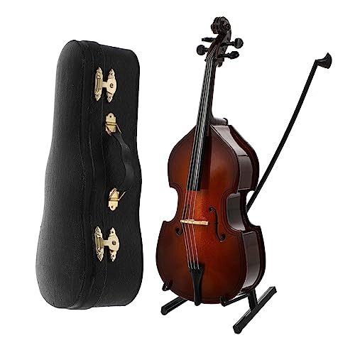 MUSISALY 1stk Cello-Modell Bass-Desktop- Mini-instrumentendekor Miniaturinstrument Instrument Handwerk Mini-gitarrenmodell Miniatur-gitarrenspielzeug Violoncello Linde Brown von MUSISALY