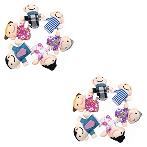 MUSISALY Finger Puppen Augen 2 Sätze 6tlg Fingerpuppen Fingerhandschuhpuppen Mini Gefüllt Kuscheltiere Für Kinder Freunde Handpuppen Finger Family Puppen von MUSISALY