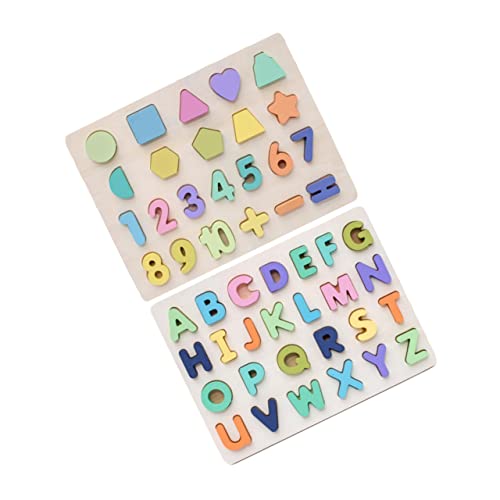 MUSISALY 2 Sätze Alphabet-Block-Puzzle kreatives Rätsel Kinder Puzzle pädagogisches Spielzeug Puzzle für Kinder Puzzle-Spielzeug rätselbuch Kinder kinderpuzzle Kid Toys Baustein Holzpuzzle von MUSISALY