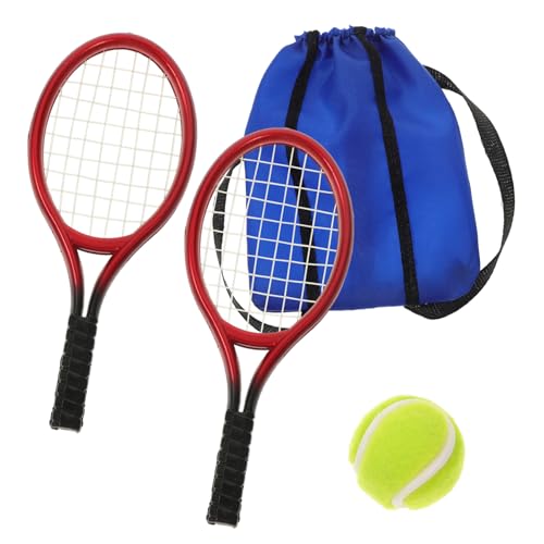 MUSISALY 2 Sätze Mini-Tennisschläger-Set Miniaturen Puppe Tasche für Badmintonschläger sportsachen sportzeug Werkzeug Mini- -Tennisschläger dekoratives Mini-Tool Plastik von MUSISALY