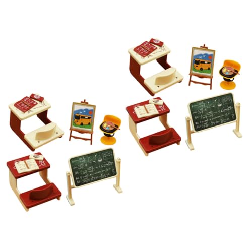 MUSISALY 2 Sätze Miniatur Klassenzimmer Dekor Miniatur Puppenhaus Zubehör mit Lehrerpult Stühlen und Tafel Leichte und Dekorative Mini Möbel für Puppenhaus Desktop und Schlafzimmer MUSISALY 2 Sätze Miniatur Klassenzimmer Dekor Miniatur Puppenhaus Zubehör mit Lehrerpult Stühlen und Tafel Leichte und Dekorative Mini Möbel für Puppenhaus Desktop und Schlafzimmer von MUSISALY