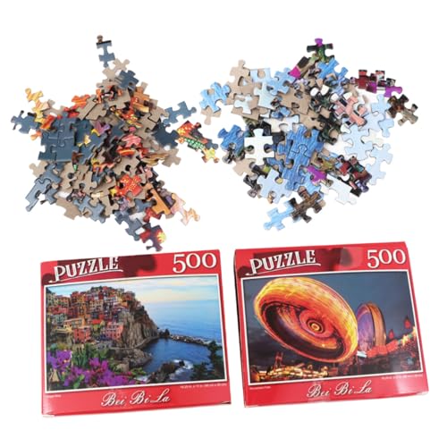 MUSISALY 2 Sätze à 500 Stück Erwachsene Puzzle Rätsel Gehirnspielzeug Berühmtes Kunstpuzzle Lernspielzeug 500 Puzzle Ölgemälde-Puzzle Puzzle-Spielzeug Kinderpuzzle Kinder Rätsel von MUSISALY