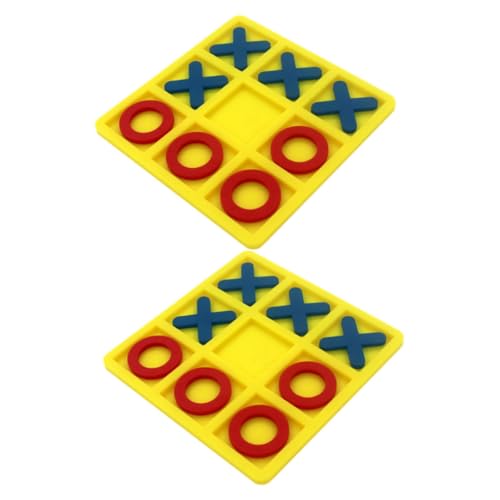 MUSISALY 2 Sätze xo Schach Lernspielzeug für Kleinkinder Schachspiel Zehe Brettspiel interaktives Spielzeug Interactive Toys Schachbrett pädagogisches Spielzeug Schach Spielzeug Abs Yellow von MUSISALY