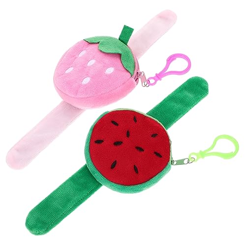 MUSISALY 2 Stk Wassermelonen-slap-armband Kinder Geldbörse Süßes Slap-armband Süße Slap-armbänder Obst-slap- Erdbeer-slap- Fruchtschlagarmbänder Schlagarmbänder Für Kinder Plüsch von MUSISALY