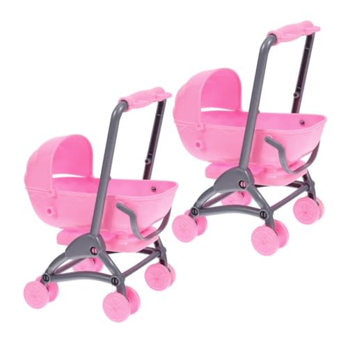 MUSISALY 2 Stück Kinderspielzeug Kinderwagen Kinderwagen Spielzeug Rollenspiel Kinderwagen Puppenwagen Modell Warenkorb Spielzeug Kinder Lebensmittelwagen Puppenwagen Spielzeug Babytrage von MUSISALY