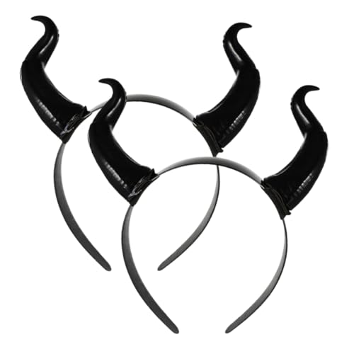 MUSISALY 2 Stück Schwarzes Hörner Stirnband Halloween Party Accessoire Lustiges Teufelshörner Haarband für Kostüm Cosplay Karneval MUSISALY 2 Stück Schwarzes Hörner Stirnband Halloween Party Accessoire Lustiges Teufelshörner Haarband für Kostüm Cosplay Karneval von MUSISALY