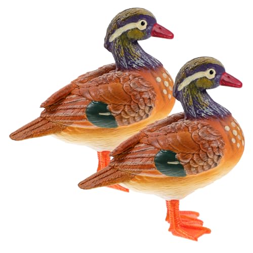 MUSISALY 2 Stück Simulierte Tierornamente Ente Birdie Mandarinenstatue Kleines Mandarinenmodell Künstliche Mandarinenfiguren Lebensechte Mandarinenmodellsimulation Mandarine von MUSISALY