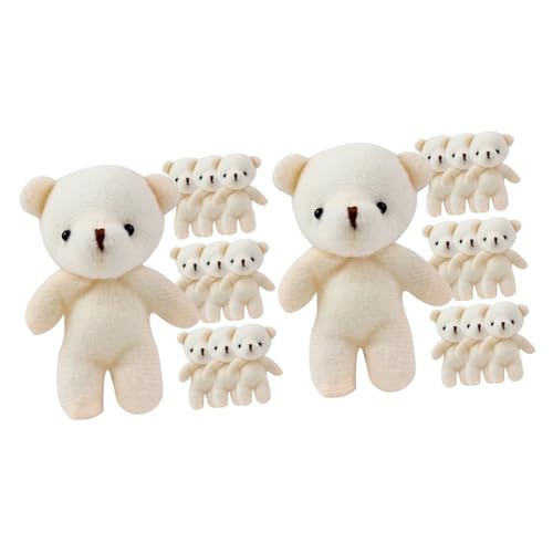 MUSISALY 20 STK Mini-Bär schönes Bärenspielzeug 10 Mini-Stoffbären Bärenpuppe für Kinder Stofftierplüsch kuschelbären Little Bear Mädchenspielzeug Kinder tragen Spielzeug PP Baumwolle Beige von MUSISALY