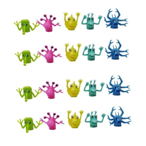 MUSISALY Alien Figuren Kinder 20 STK Monster- Fingerpuppen Für Kleinkinder Dehnbares Spielzeug Tierische Fingerpuppen Kinder Puppen Kinderpuppe Toy Farbbestien Marionetten Kleines Biest Spielzeug von MUSISALY