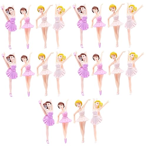 MUSISALY 20 Stk Ballerina-Mädchen Tänzerin Ornament Mädchenfigur Kuchen dekoratives Accessoire Ballettmädchen Cupcake Topper bastelset Spielzeuge Miniaturfiguren geburtstagstorte dekor PVC von MUSISALY