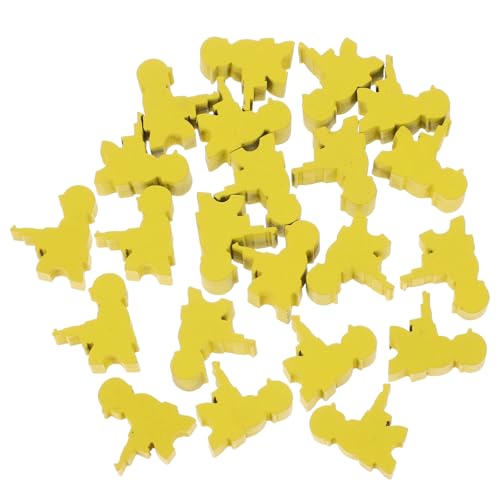 MUSISALY 20 Stück Brettspiel Schachfiguren Spielfiguren Schachersatz Spielmarken Spielkomponente Spielzubehör Schach Für Brettspiel Schachbrett Schachspielzubehör Holz Gelb von MUSISALY