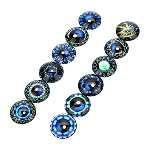 MUSISALY 20 Stück Patches Scrapbooking Eye Time Gem DIY Schmuck Material Rund Glas Cabochon Edelsteine ​​Glas Aufkleber Blau von MUSISALY