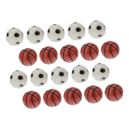 MUSISALY 20st Fußball-Basketball-Modell Mini-fußball Spielzeug Mini-sportball-Requisiten Mini- -fußballstatuen Winzige Basketball-Requisiten Puppenhaus-fußbälle Mini-sportbälle Harz von MUSISALY