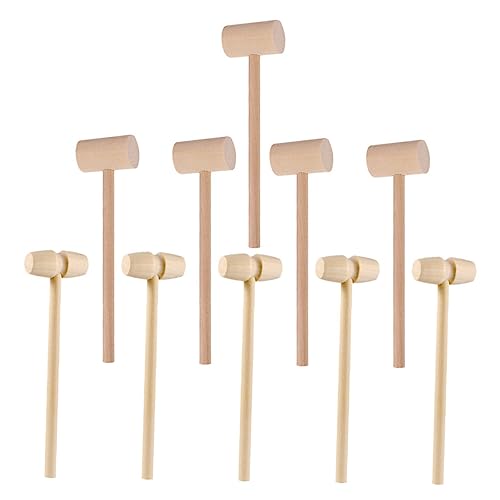 MUSISALY 20st Holzhammer Krabbencracker Und Werkzeuge Kinder Mini-Spielzeug Mini-Kekse Hammer Spielzeug Bank Spielzeughammer Meeresfrüchtehammer Mini-hammerspielzeug Hämmer Hölzern Beige von MUSISALY