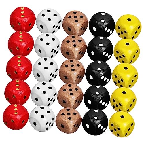 MUSISALY 25 Stück 6 farbiges Sieb настольные игры brettspiele brettspielr spielewürfel Gry planszowe boardgame 6-seitige Würfel lustige Würfel Würfelspiel Bunte Würfel Trinkspielwürfel Holz von MUSISALY