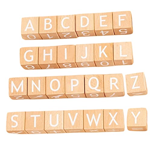 MUSISALY 26 Stück Alphabet Blöcke Kinderspielzeug Lernspielzeug Alphabet Spielzeug Holzspielzeug Spielzeug Für Kinder Kinderspielzeug Zahlenspielzeug Holzbuchstaben Große Anzahl von MUSISALY