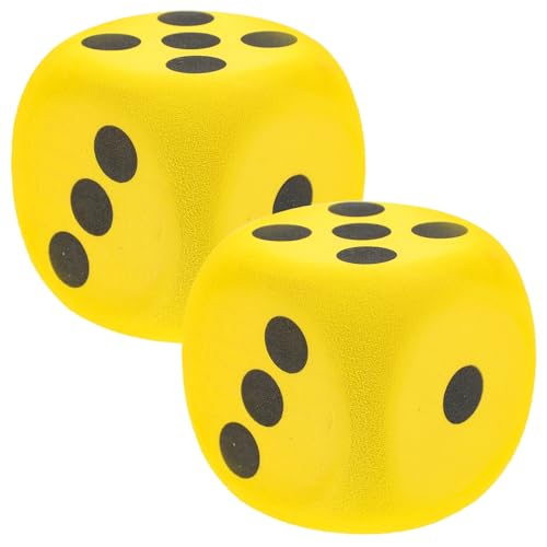 MUSISALY 2St Große Schaumstoffwürfel Jumbo-Polyeder-Würfel große Spielwürfel Standard-Spielwürfel Brettspiel Zubehör Riesige Spielwürfel Spiel riesige Würfel Platzwertwürfel Eva Yellow von MUSISALY