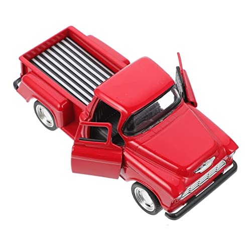 MUSISALY 2St Pickup-Truck-Modell Auto Miniatur-LKW-Modell Klassische Pickups Junge Spielzeug Bus Kinder bastelset basteln für Kinder kleines LKW-Spielzeug LKW-Fahrzeugmodell Legierung rot von MUSISALY