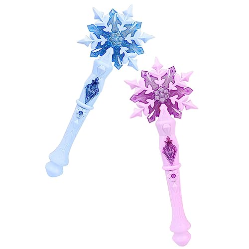 MUSISALY 2pcs Fee Licht up Schneeflocke Glow Sticks Prinzessin Kleid-up Schneeflocke Zauberstäbe von MUSISALY