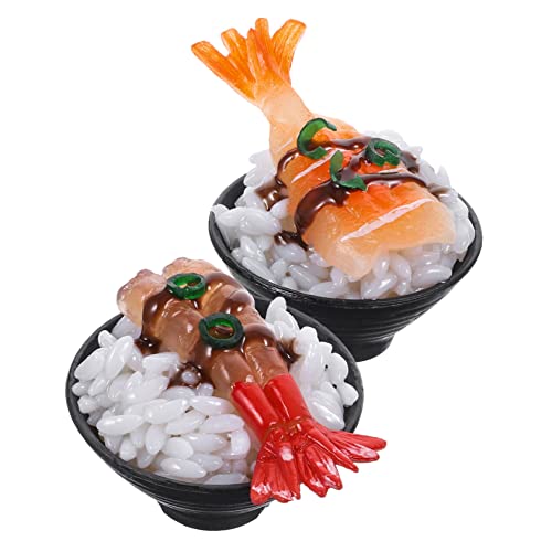 MUSISALY 2St Simulierter Sushi-Reis DIY-Food-Modell Spielen Simulation Japanisches Essen Spielzeug für Kinder jucarii pentru copii Spielküchenzubehör Lebensmittel für die Spielküche PVC von MUSISALY