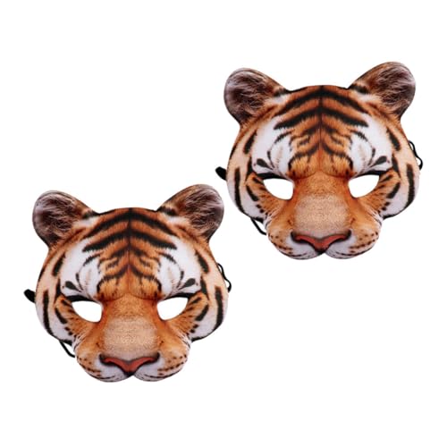 MUSISALY 2St Tiger Maske tierische Halbmaske Fuchsmaske tierische Maske Bärenmaske Tierkostüm Maske Tigermaske Cosplay-Maske Requisiten für Halloween-Masken Kostüm-Party-Maske Eva Chocolate von MUSISALY