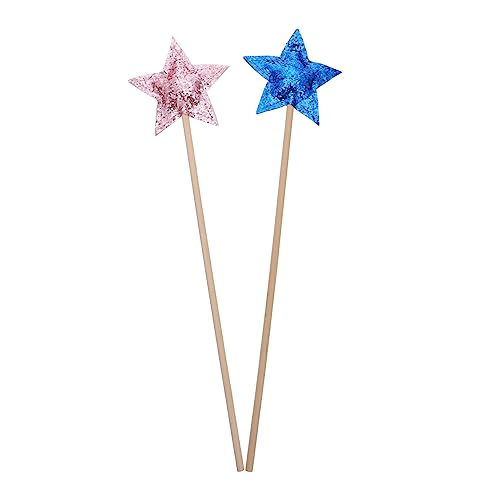 MUSISALY 2St Zauberstab Fairy Wand verkleidung Kinder Flashes Toys zaubernüsse Spielzeug für Kinder und Mädchen funkelnder Stab -Feenstab sternförmiger Feenstab hölzern von MUSISALY