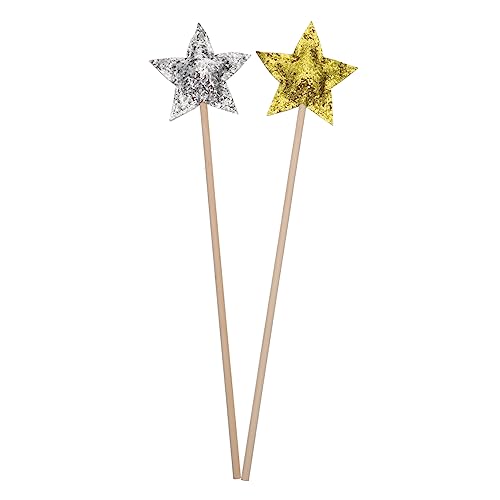 MUSISALY 2St Zauberstab Spielzeug Fairy Wand Kleidung Kinder Goldfarbe Dekoration Party Toy Sternenfee Zauberstäbe Partyzauberstäbe für Mädchen praktischer Feenstab kreativer Feenstab Stoff von MUSISALY