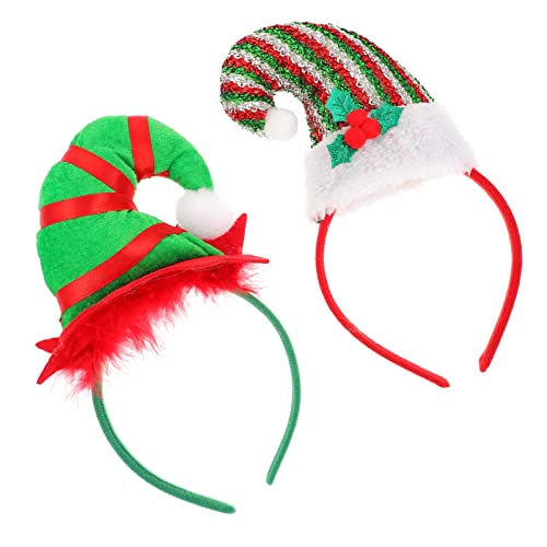 MUSISALY 2er Set Weihnachts Stirnbänder Mit Witzigen Elf Hüten Festliche Haaraccessoires Für Und Erwachsene Perfekt Für Parties Und Feiertagsdekorationen von MUSISALY